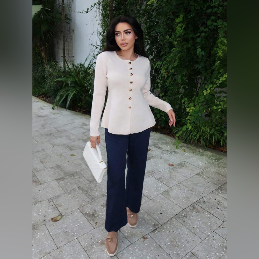 SHEIN Elegant Cream Blouse